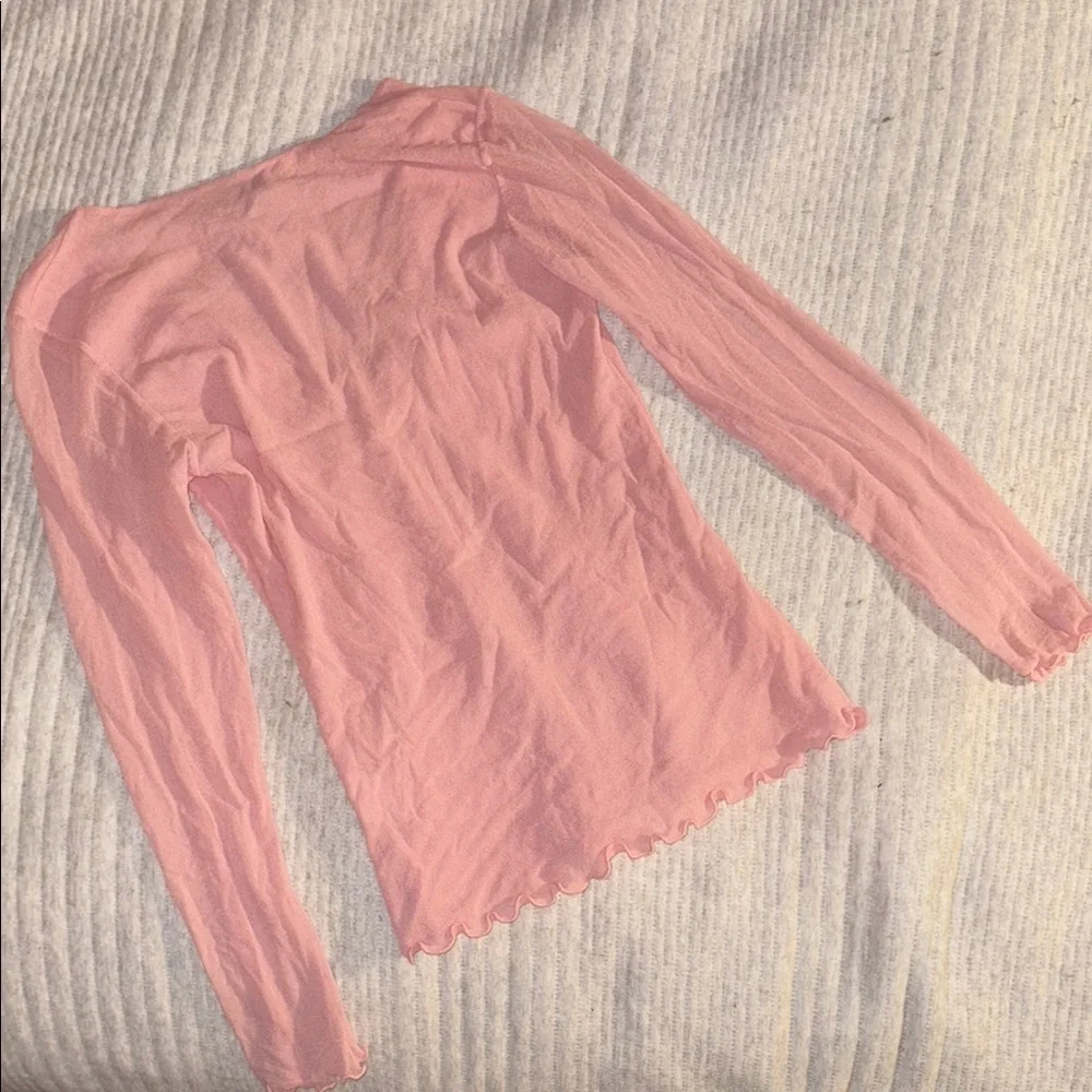 Sheer Fitted Long Sleeve Blouse - Picture 4 of 4